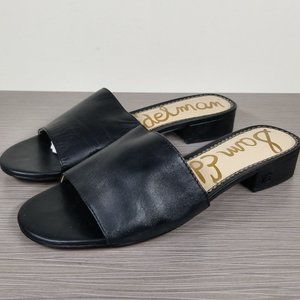 Sam Edelman Kenz Slide Sandal, Black Leather, Womens Size 8 M / 38